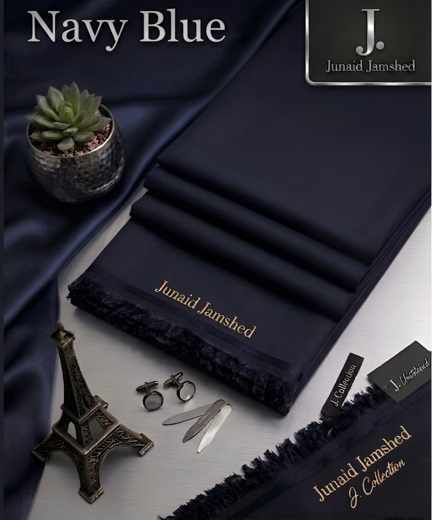 Junaid-Jamshed-Navy Blue