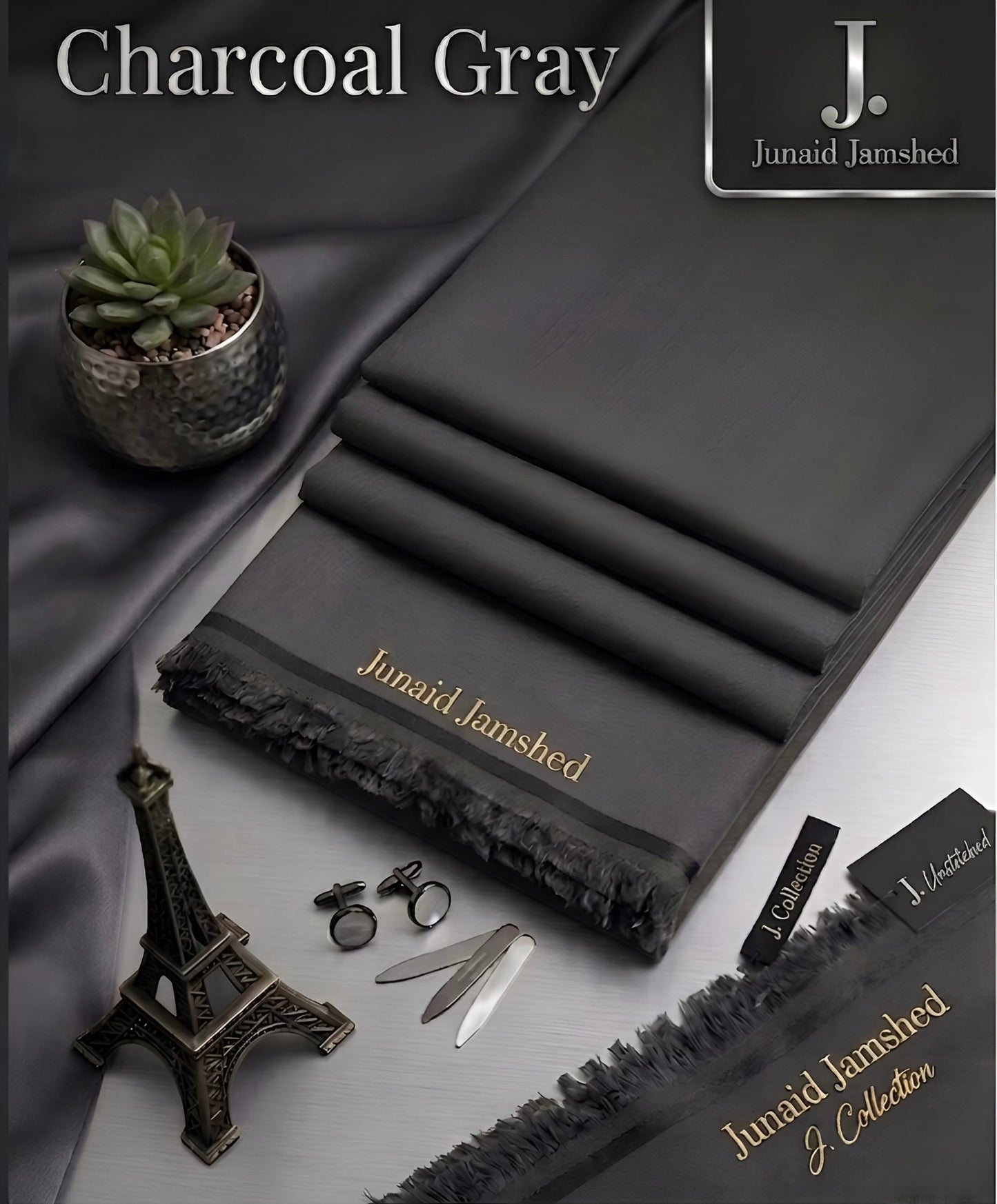Junaid-Jamshed Charcoal Grey