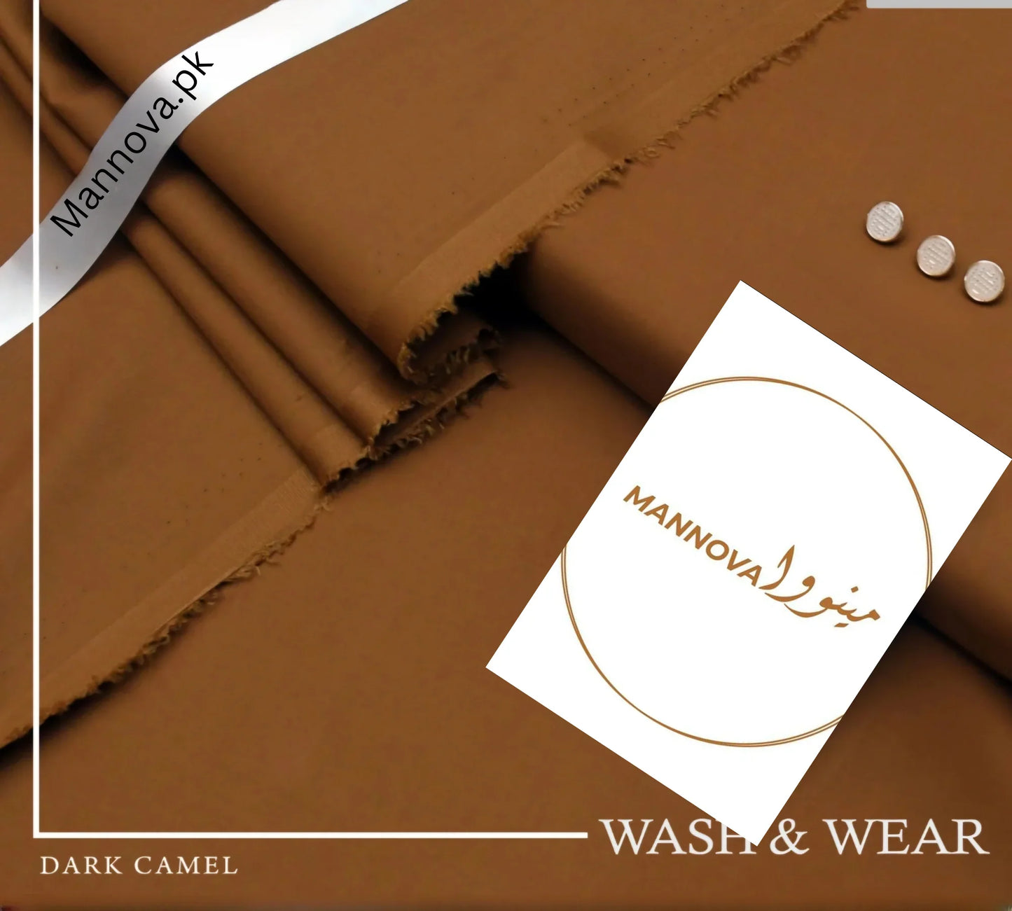 Men's Unstitched Suits Dark Camel Mannova.pk