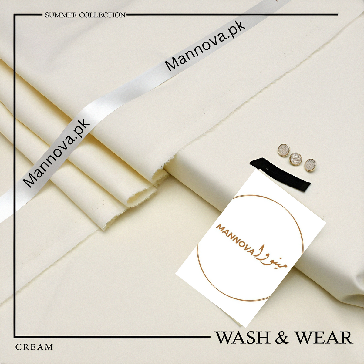 Men's Unstitched Suits Cream Mannova.pk