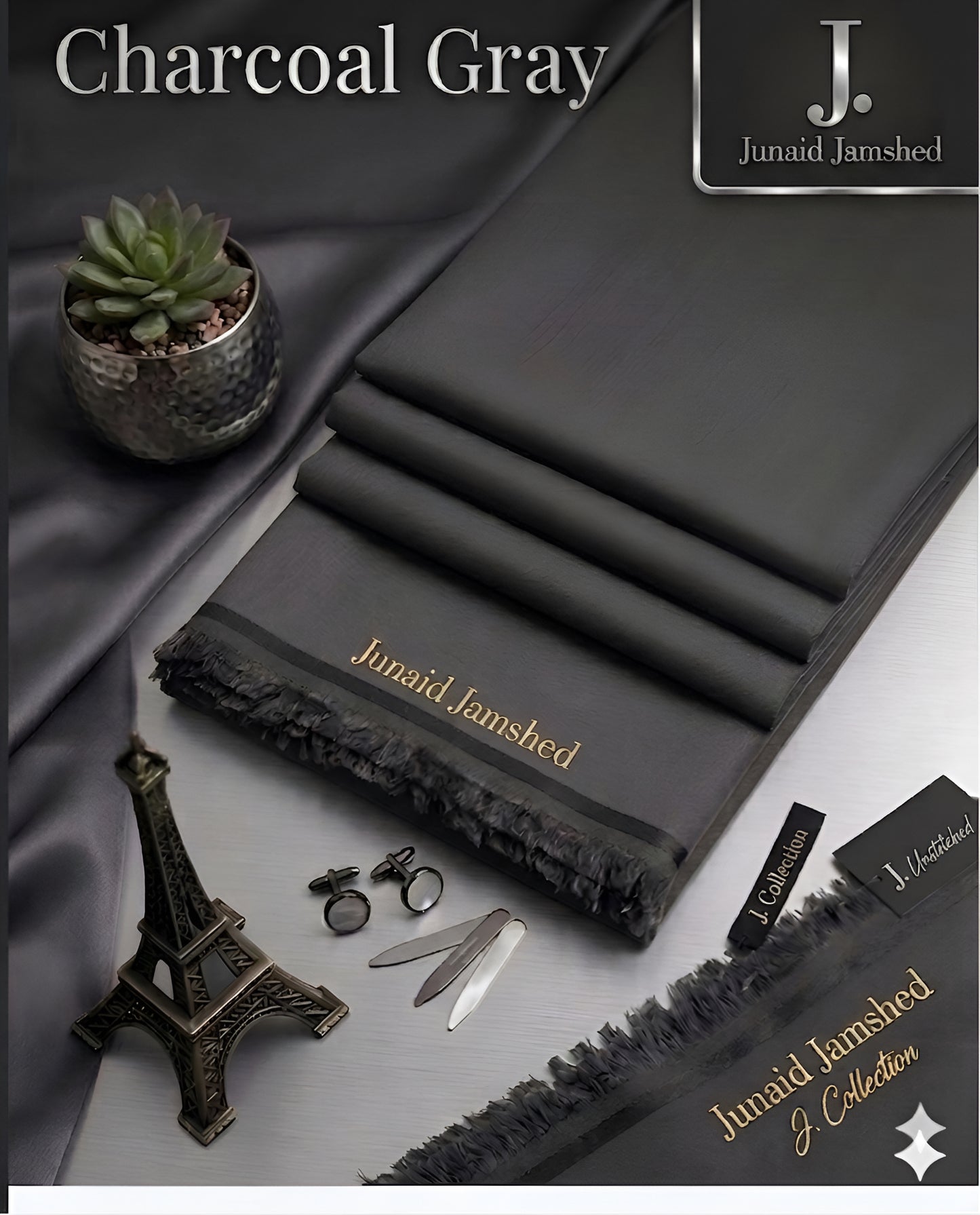 Junaid-Jamshed Charcoal Grey